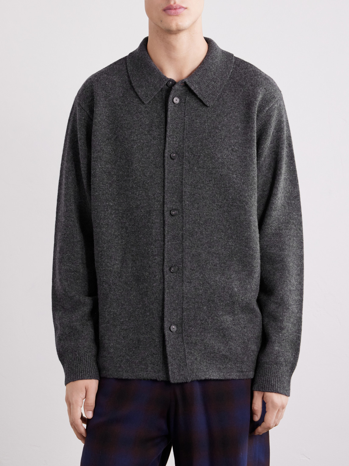 Frame Wool Cardigan In Gray