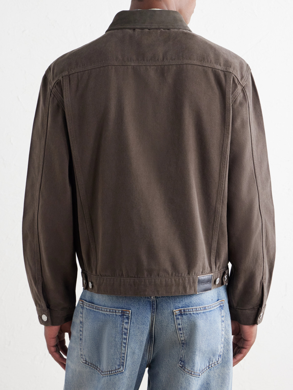 Suede-Trimmed Cotton-Canvas Jacket