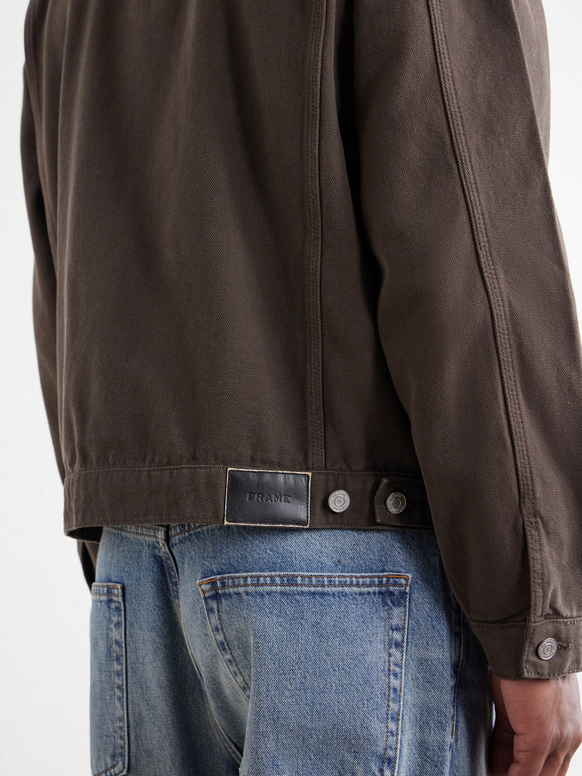 Suede-Trimmed Cotton-Canvas Jacket