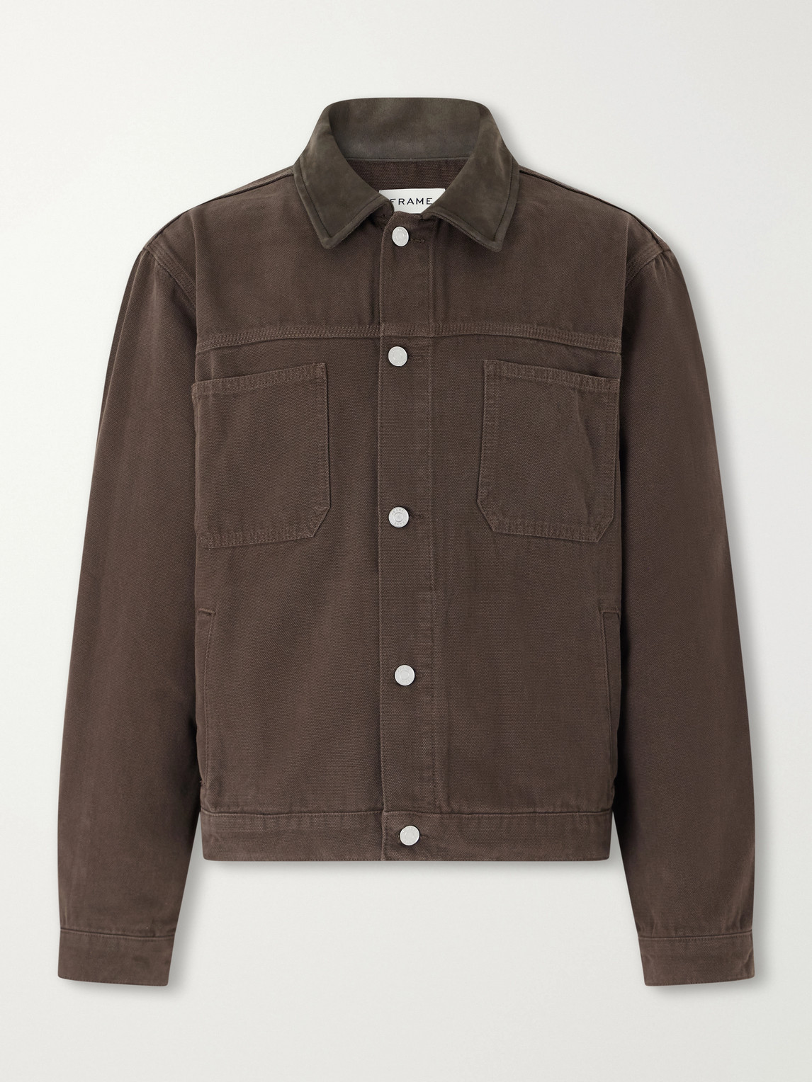 FRAME – Suede-Trimmed Cotton-Canvas Jacket