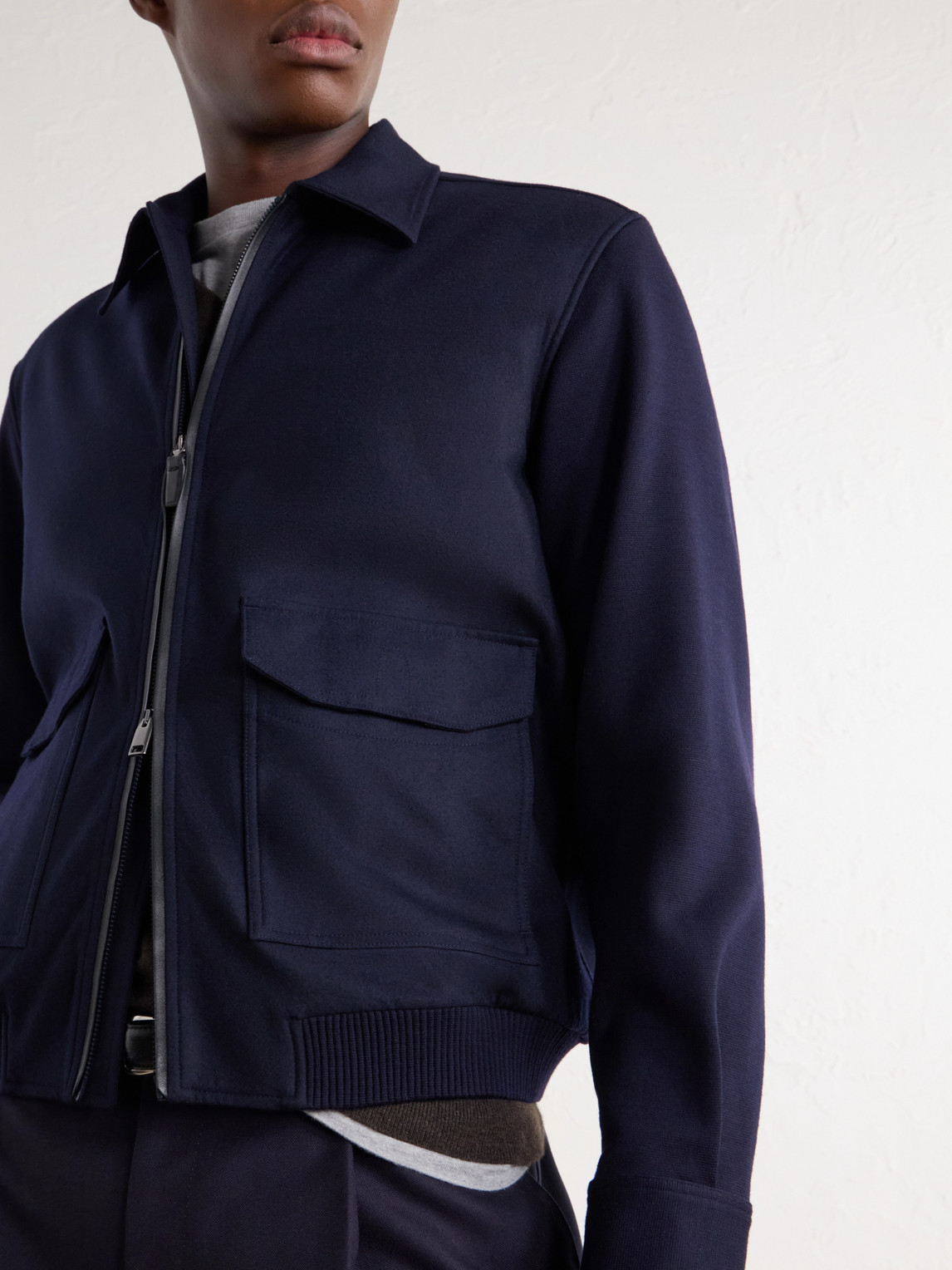 Felted Wool And Stretch-Cashmere Blouson Jacket