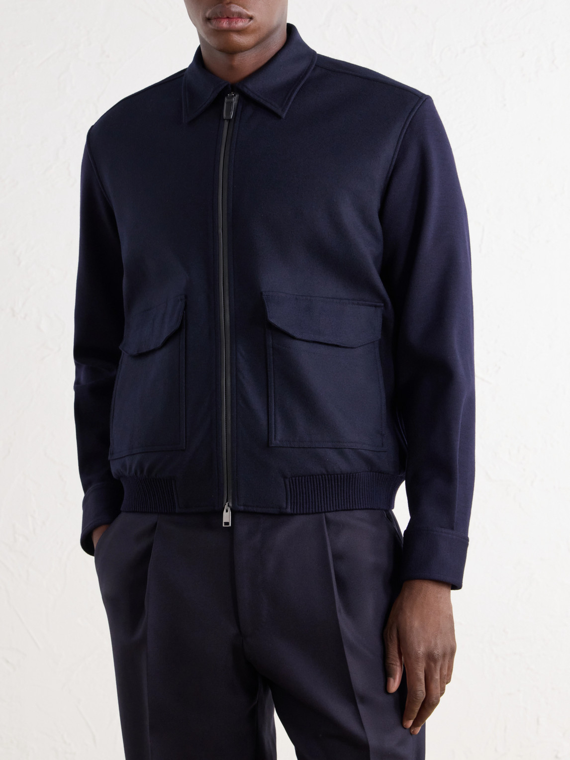 Felted Wool And Stretch-Cashmere Blouson Jacket