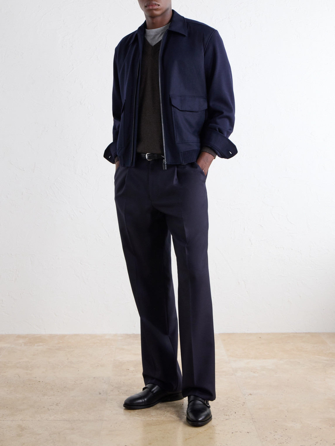 Felted Wool And Stretch-Cashmere Blouson Jacket