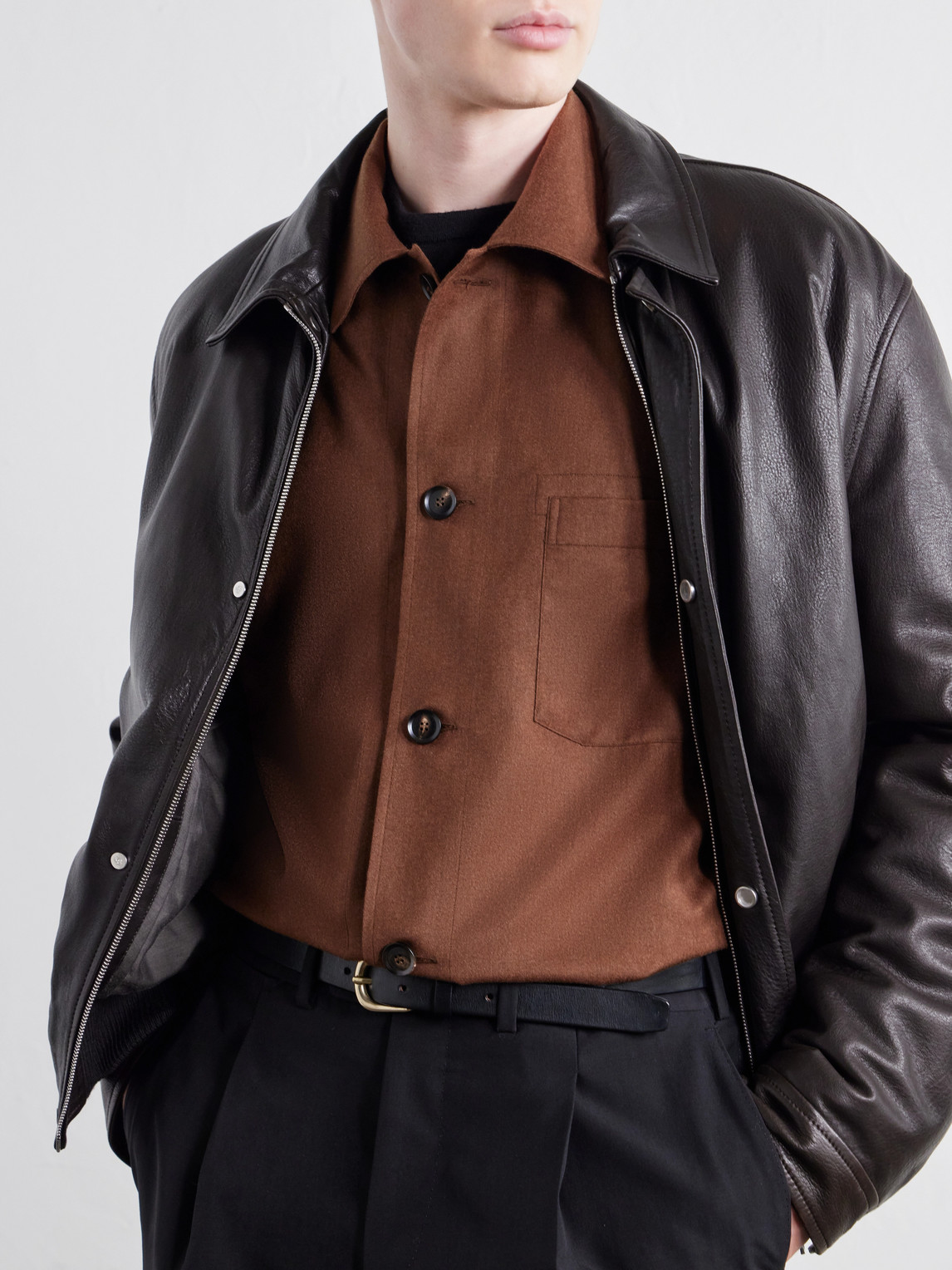 Wool And Silk-Blend Twill Shirt