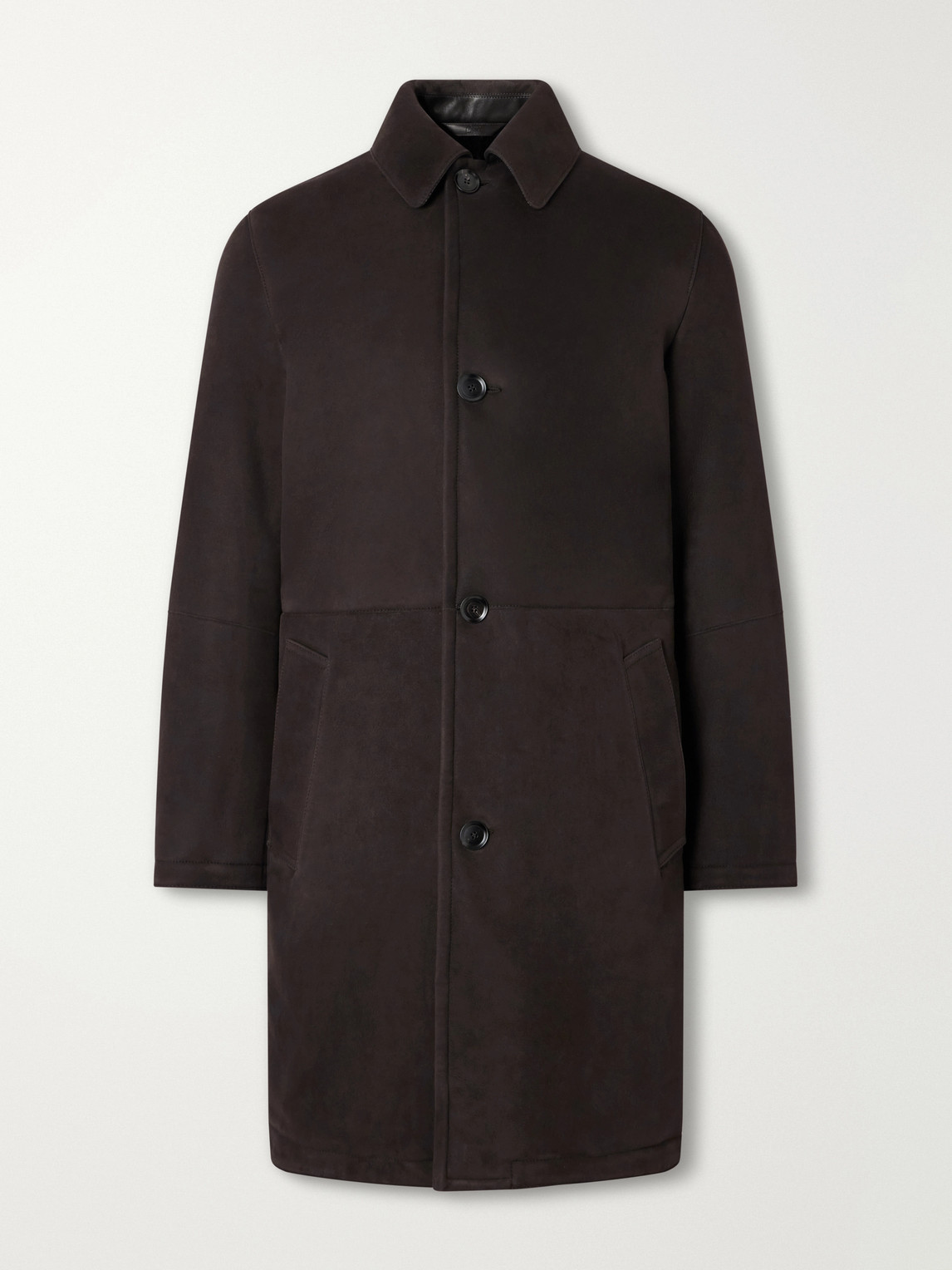 Paneled Shearling Coat