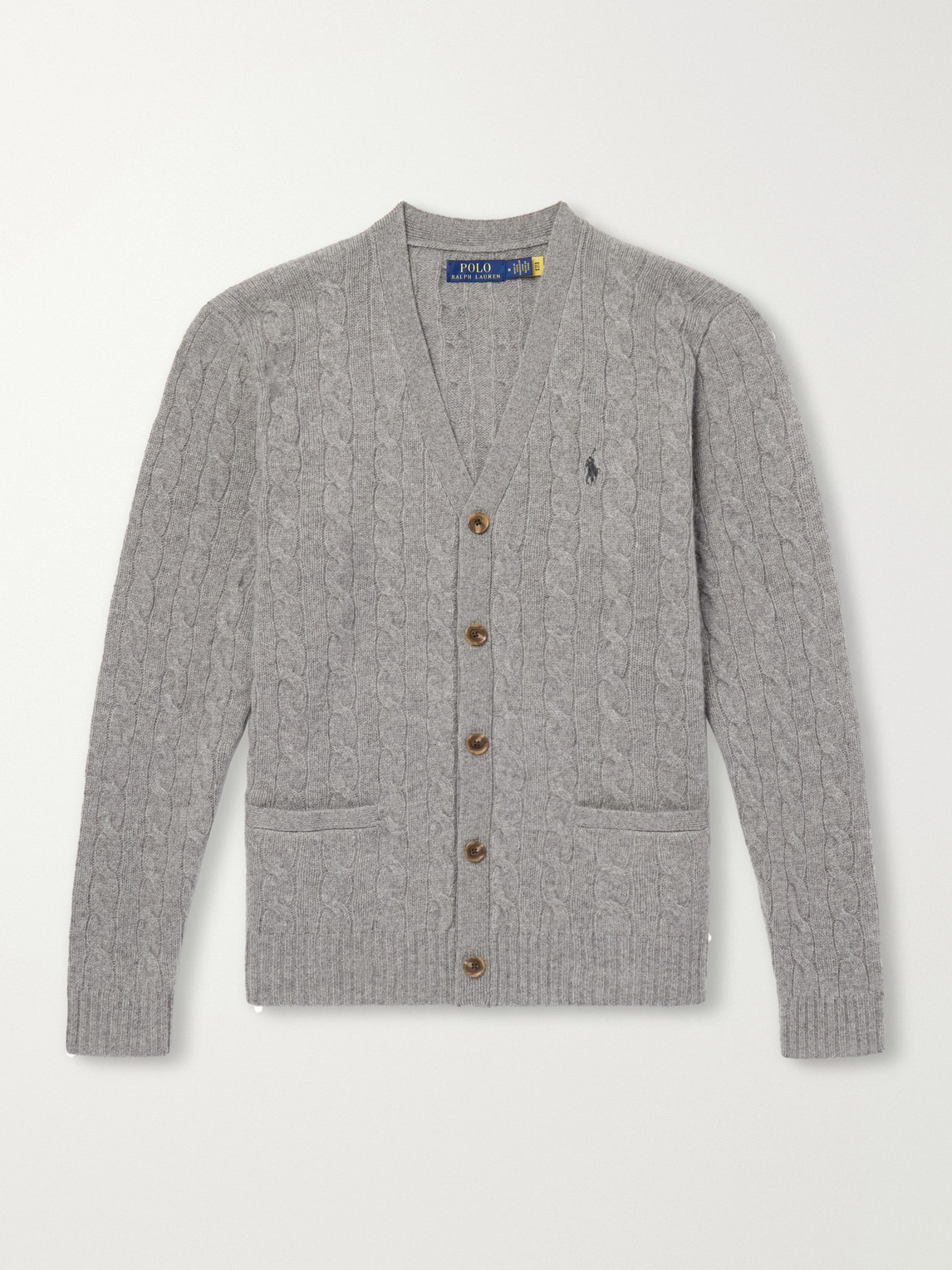 Polo Ralph Lauren Wool And Cashmere-blend Cardigan In Gray