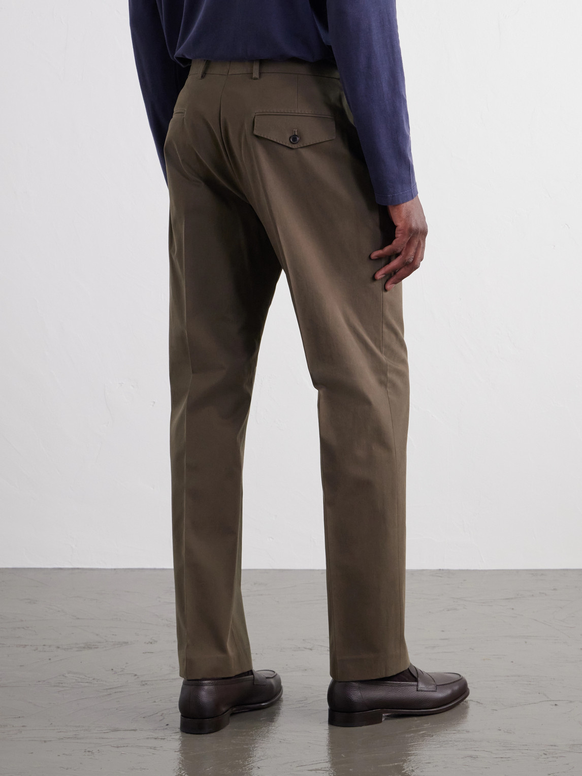 Straight-Leg Cotton-Twill Chinos