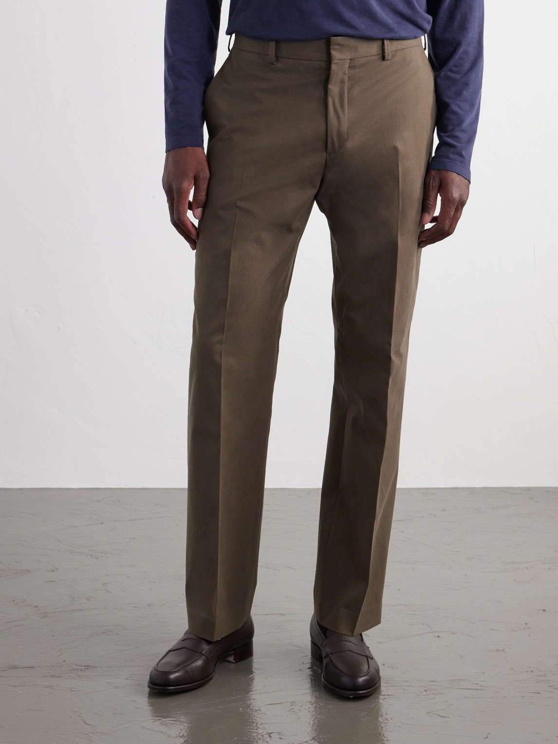 Straight-Leg Cotton-Twill Chinos