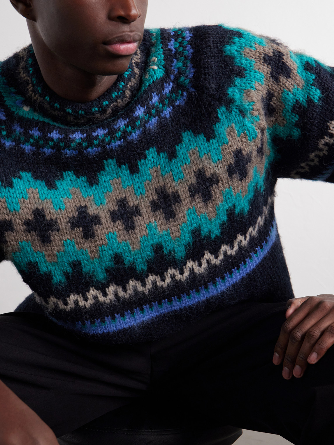 Fair Isle Intarsia-Knit Wool And Alpaca-Blend Sweater