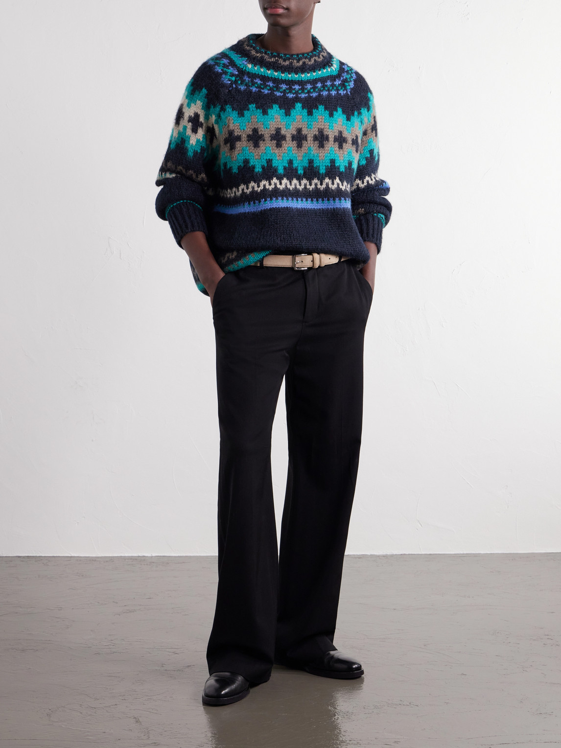 Fair Isle Intarsia-Knit Wool And Alpaca-Blend Sweater