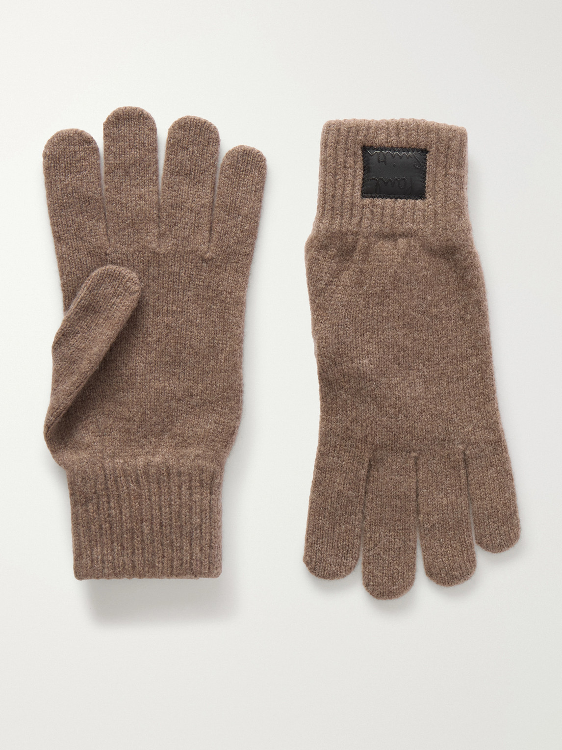 Paul Smith Cashmere And Merino Wool-blend Gloves In Brown