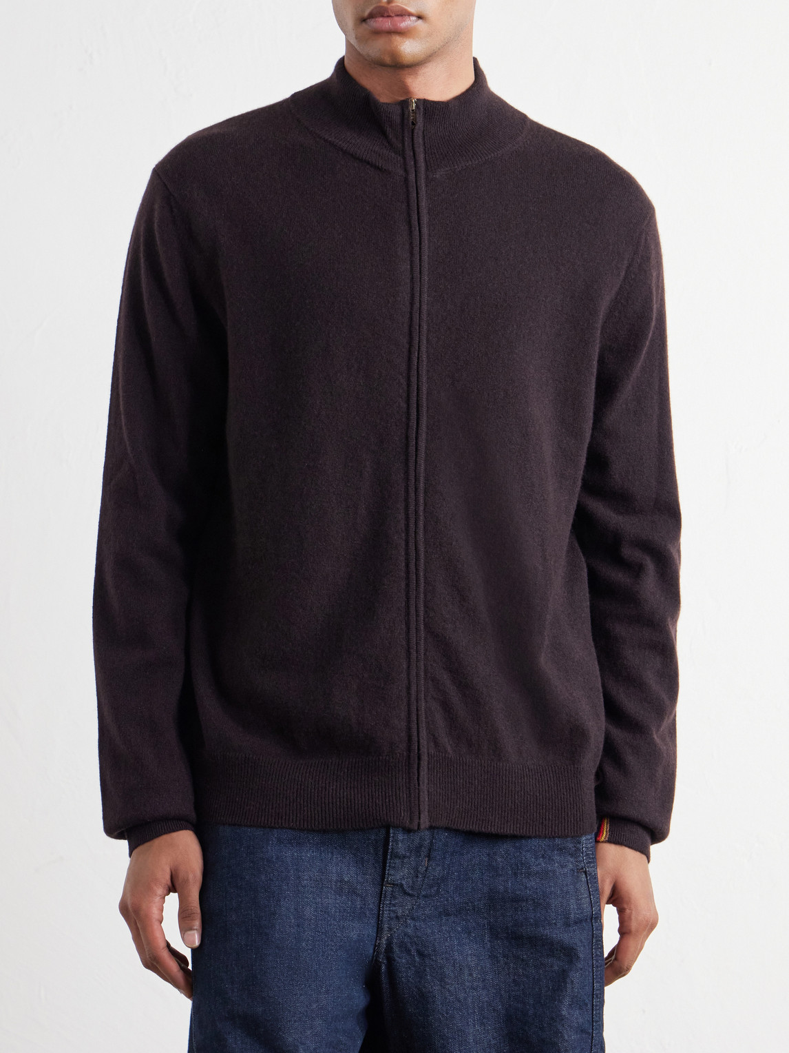 Cashmere Zip-Up Cardigan