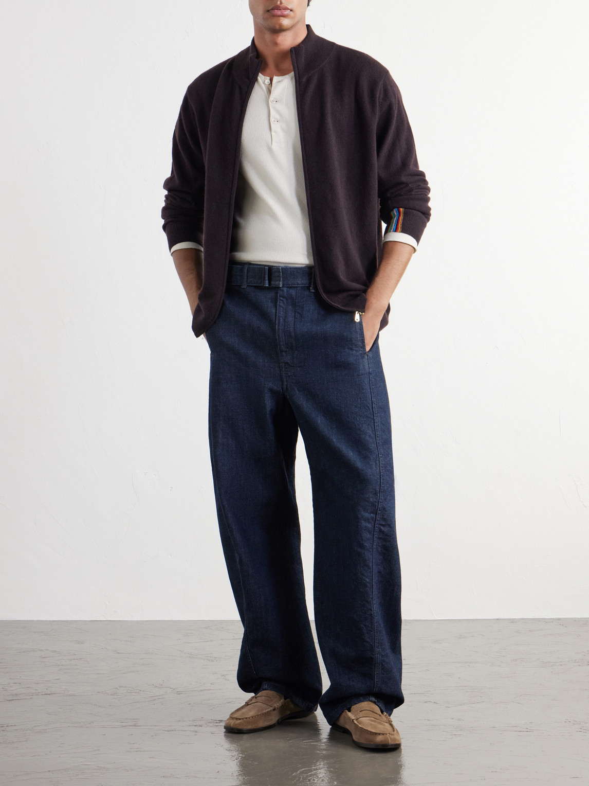 Cashmere Zip-Up Cardigan