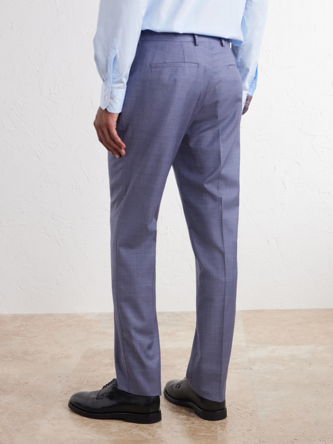 Straight-Leg Wool Suit Trousers