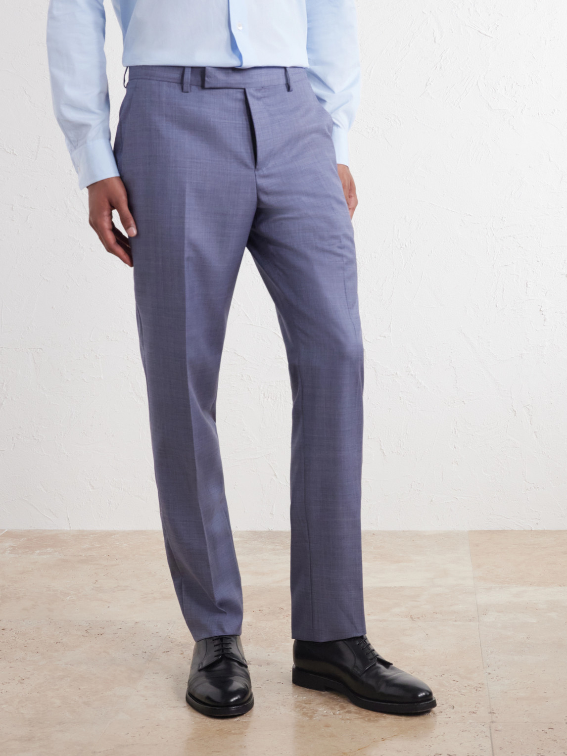 Straight-Leg Wool Suit Trousers
