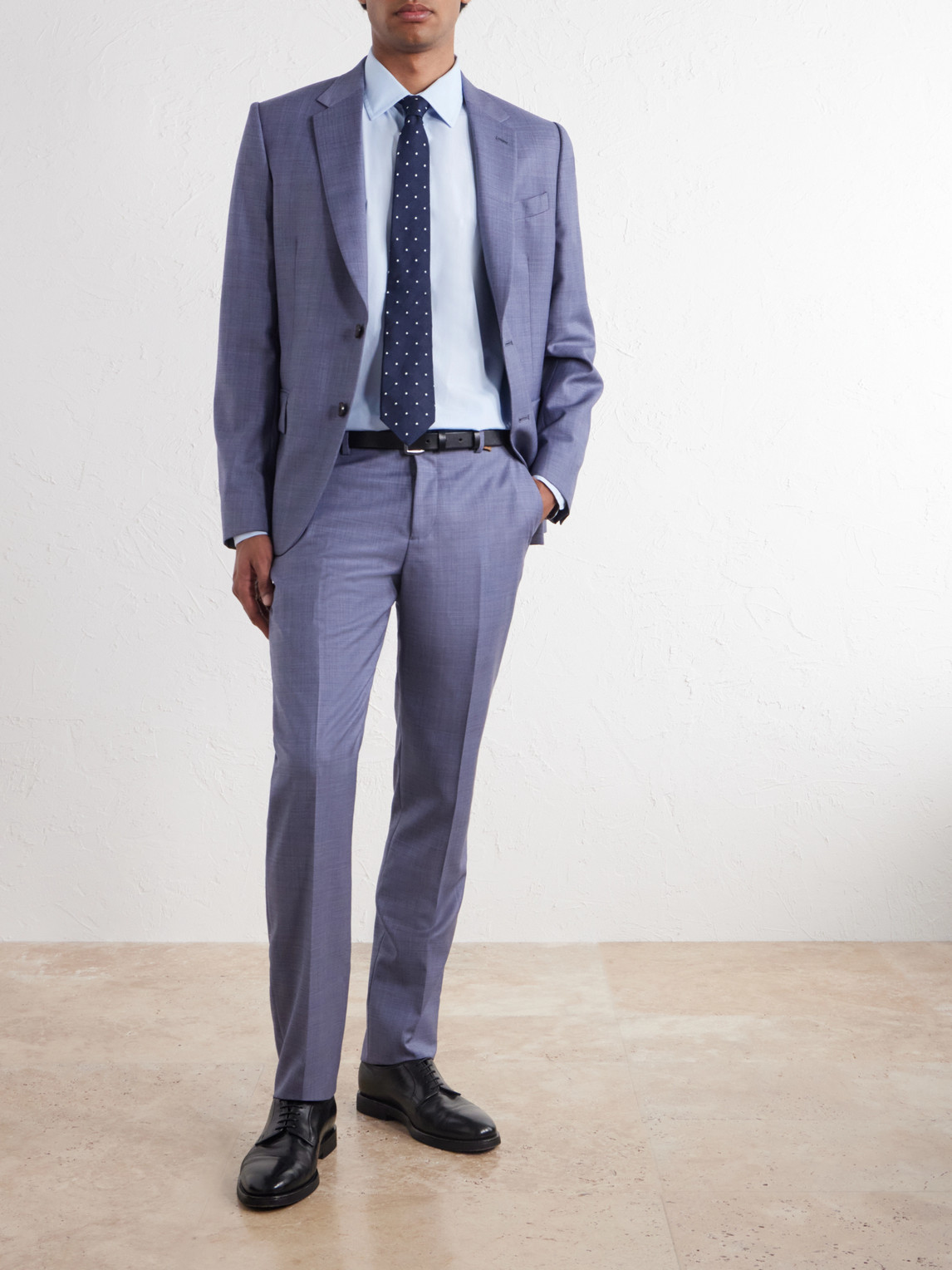 Straight-Leg Wool Suit Trousers