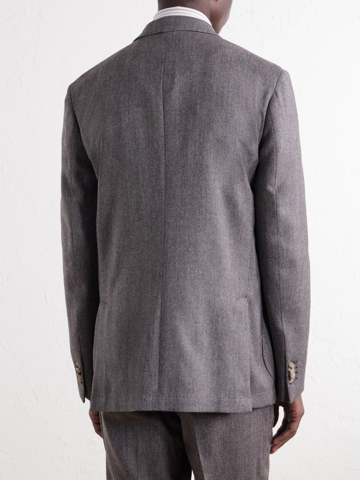 Wool And Cashmere-Blend Herringbone Suit Jacket