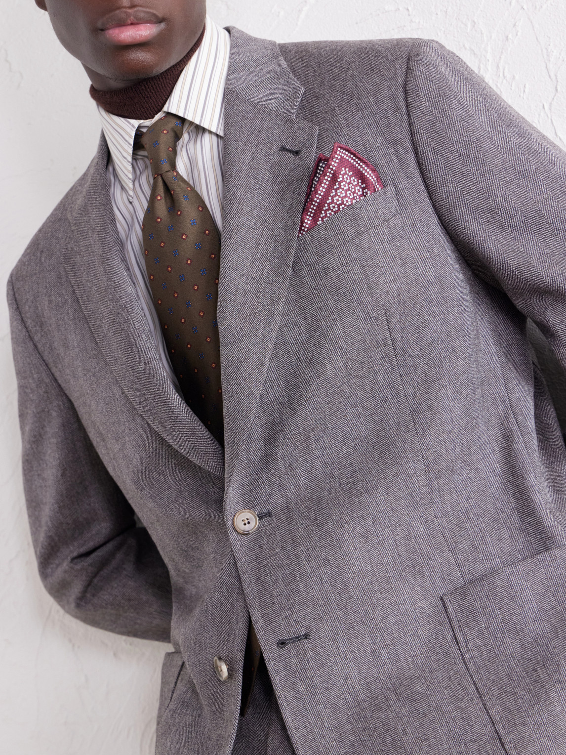 Wool And Cashmere-Blend Herringbone Suit Jacket