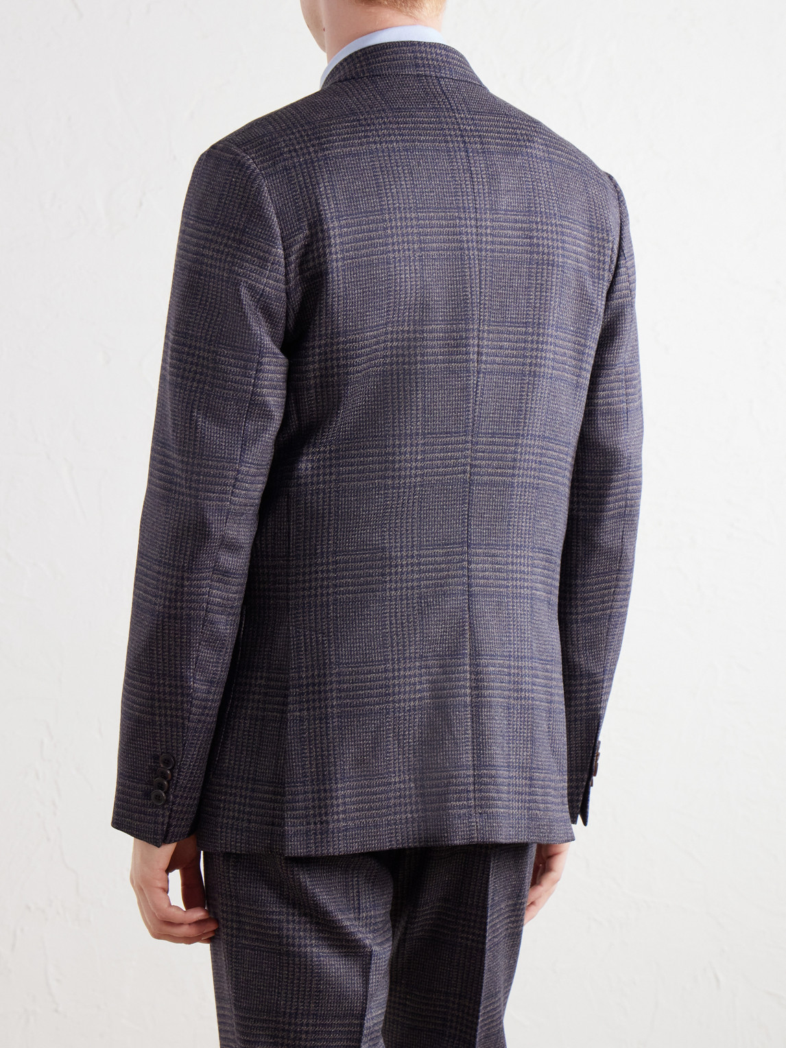 Prince Of Wales Checked Wool And Silk-Blend Suit Jacket
