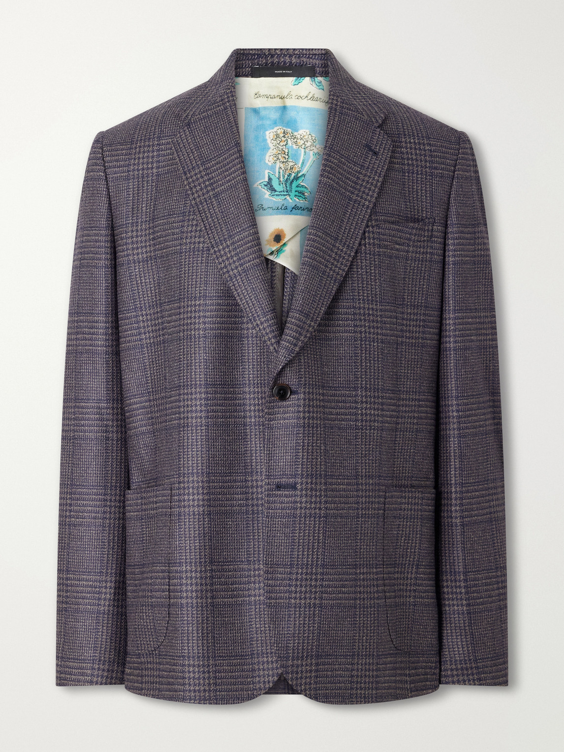 Prince Of Wales Checked Wool And Silk-Blend Suit Jacket