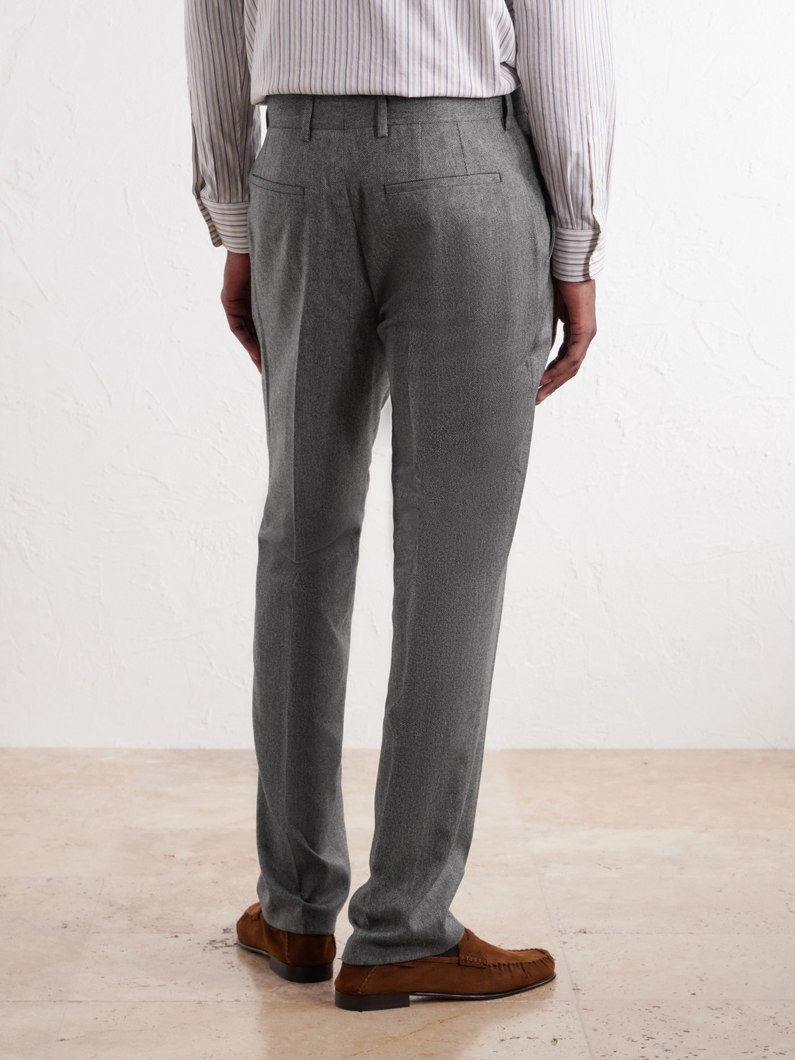 Brierley Straight-Leg Herringbone Wool And Cashmere-Blend Suit Trousers