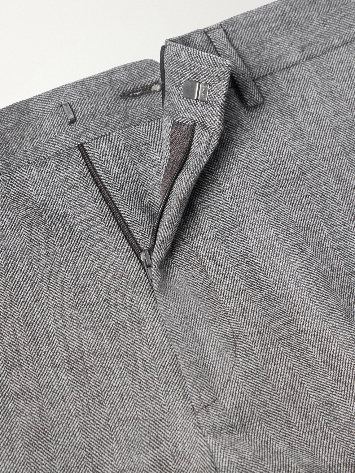 Brierley Straight-Leg Herringbone Wool And Cashmere-Blend Suit Trousers