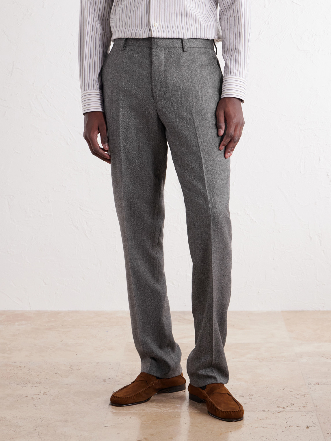 Brierley Straight-Leg Herringbone Wool And Cashmere-Blend Suit Trousers