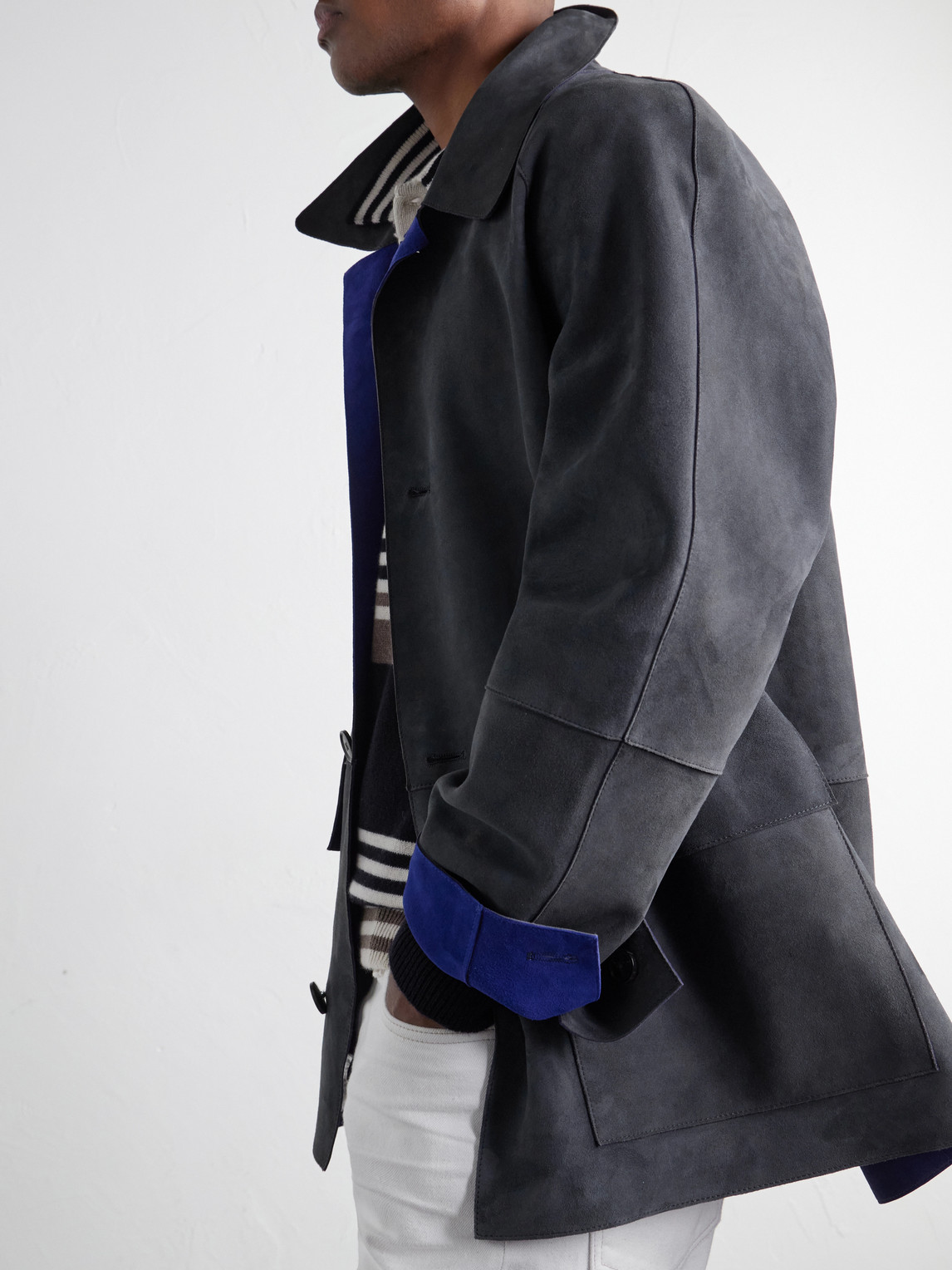 Oversized Bonded-Suede Jacket