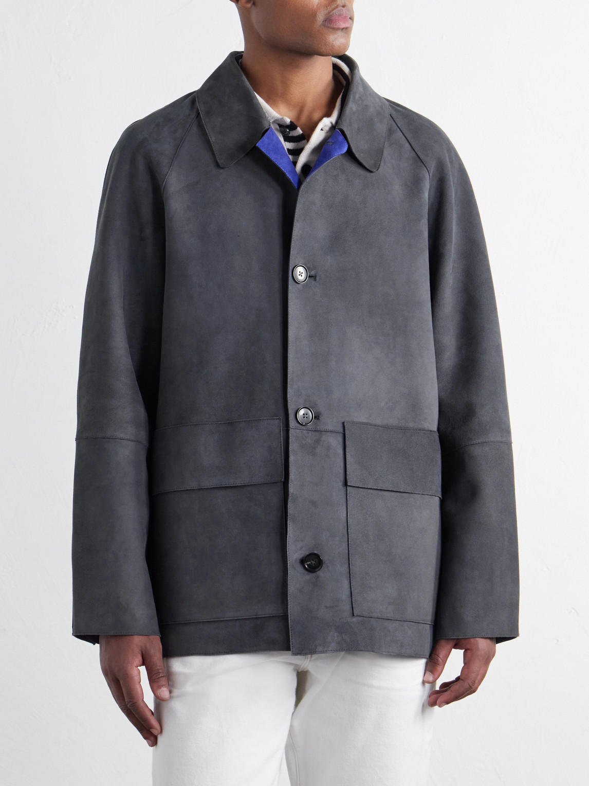 Oversized Bonded-Suede Jacket