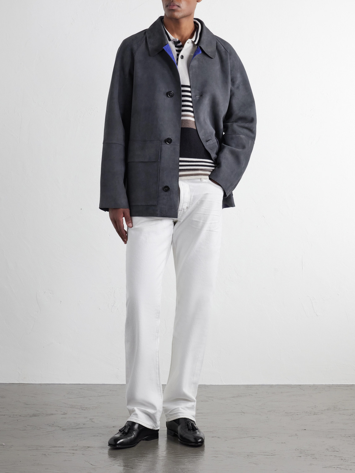 Oversized Bonded-Suede Jacket