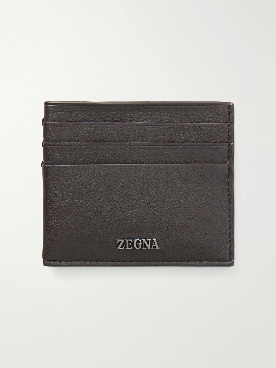Zegna Secondskin Simple Logo-embellished Leather Billfold Wallet In Brown