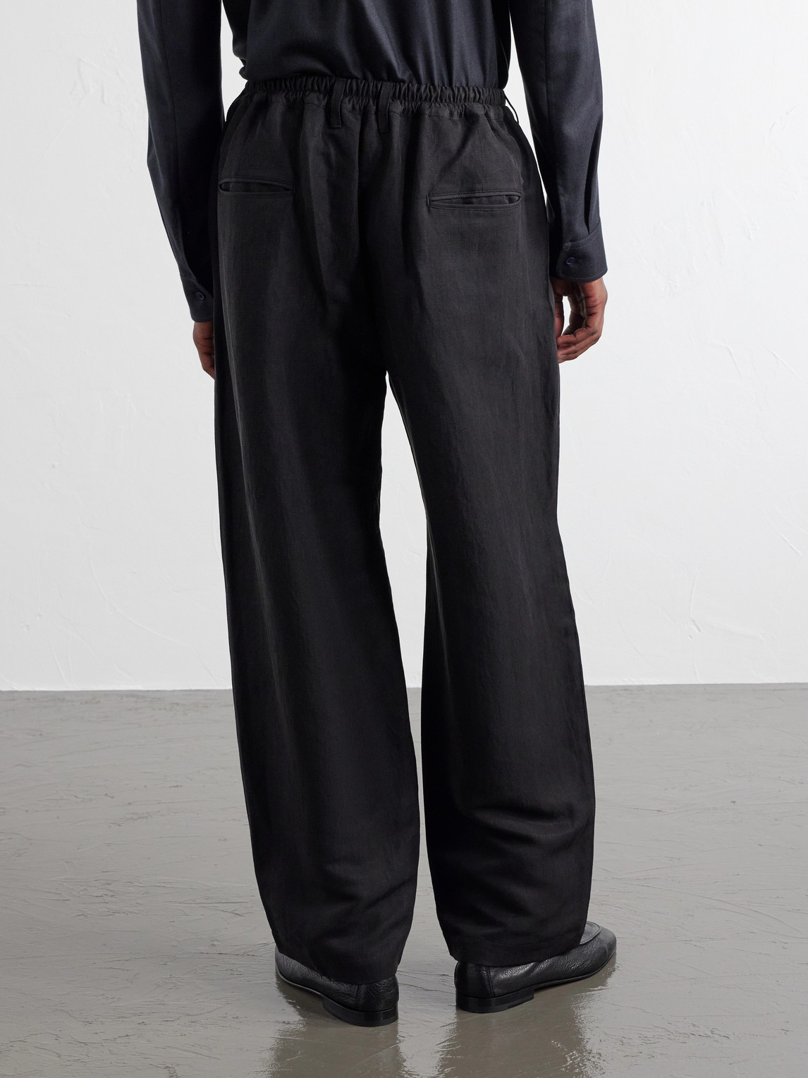 Wide-Leg Linen And Silk-Blend Twill Trousers