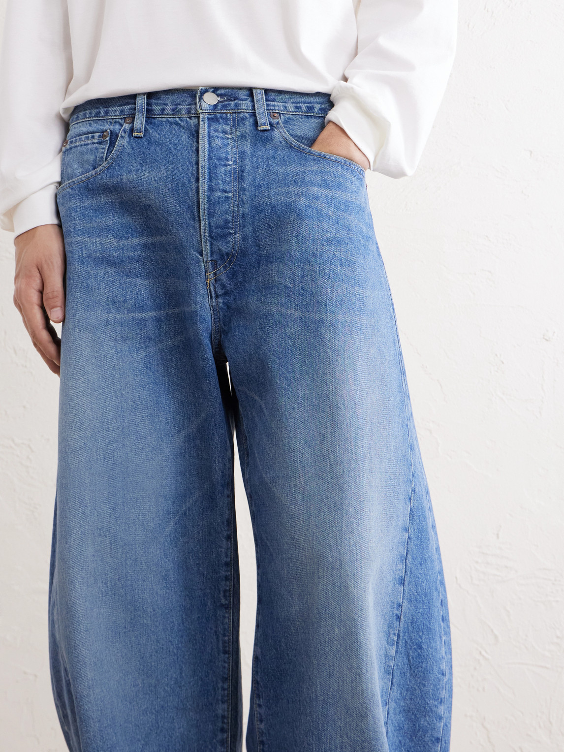 Deformation Panelled Wide-Leg Jeans