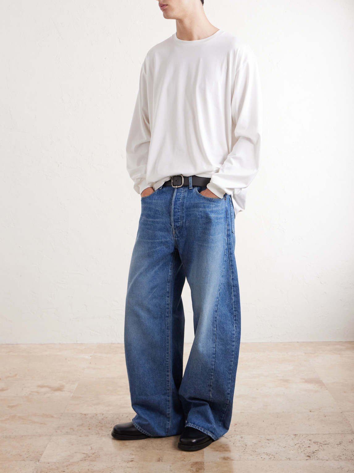 Deformation Panelled Wide-Leg Jeans