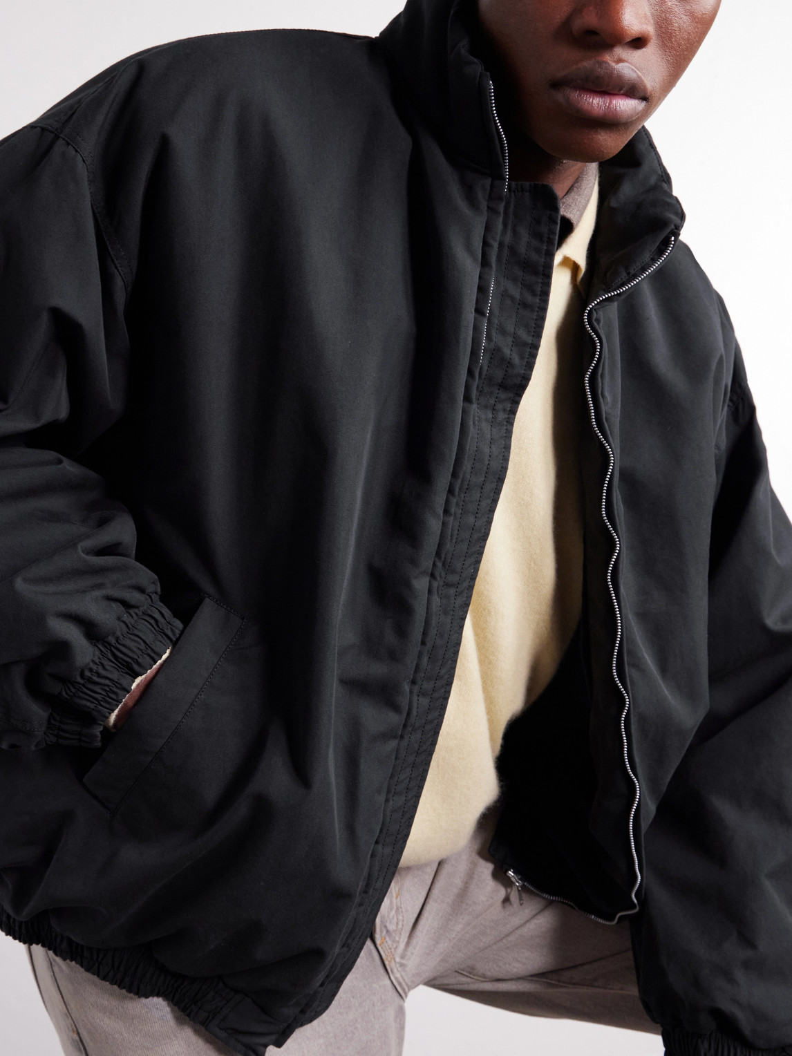 Gathered Cotton-Blend Shell Jacket