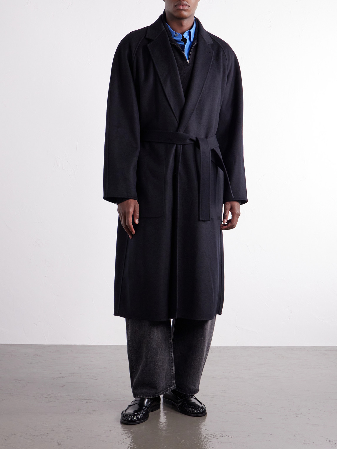 Reversible Belted Wool-Blend Coat