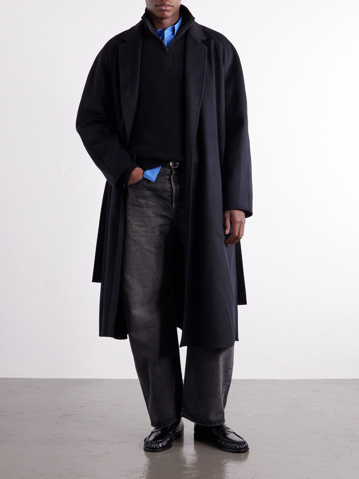 Reversible Belted Wool-Blend Coat