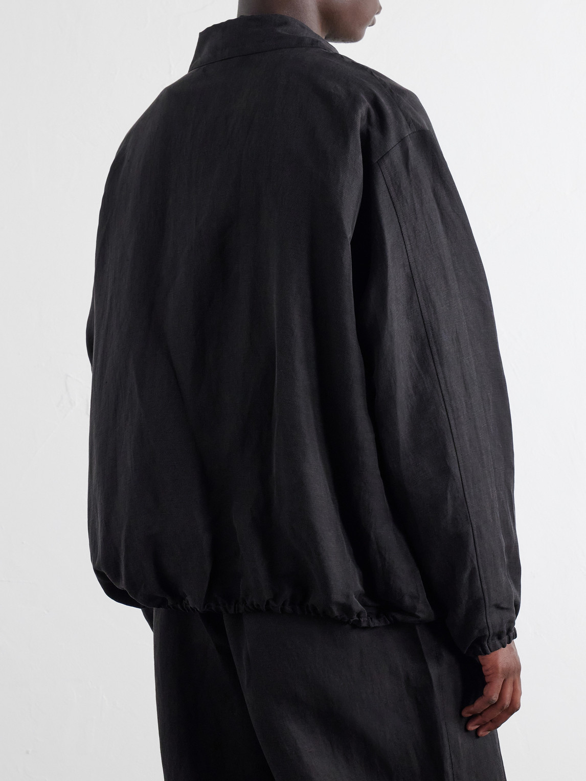 And Silk-Blend Satin Blouson Jacket