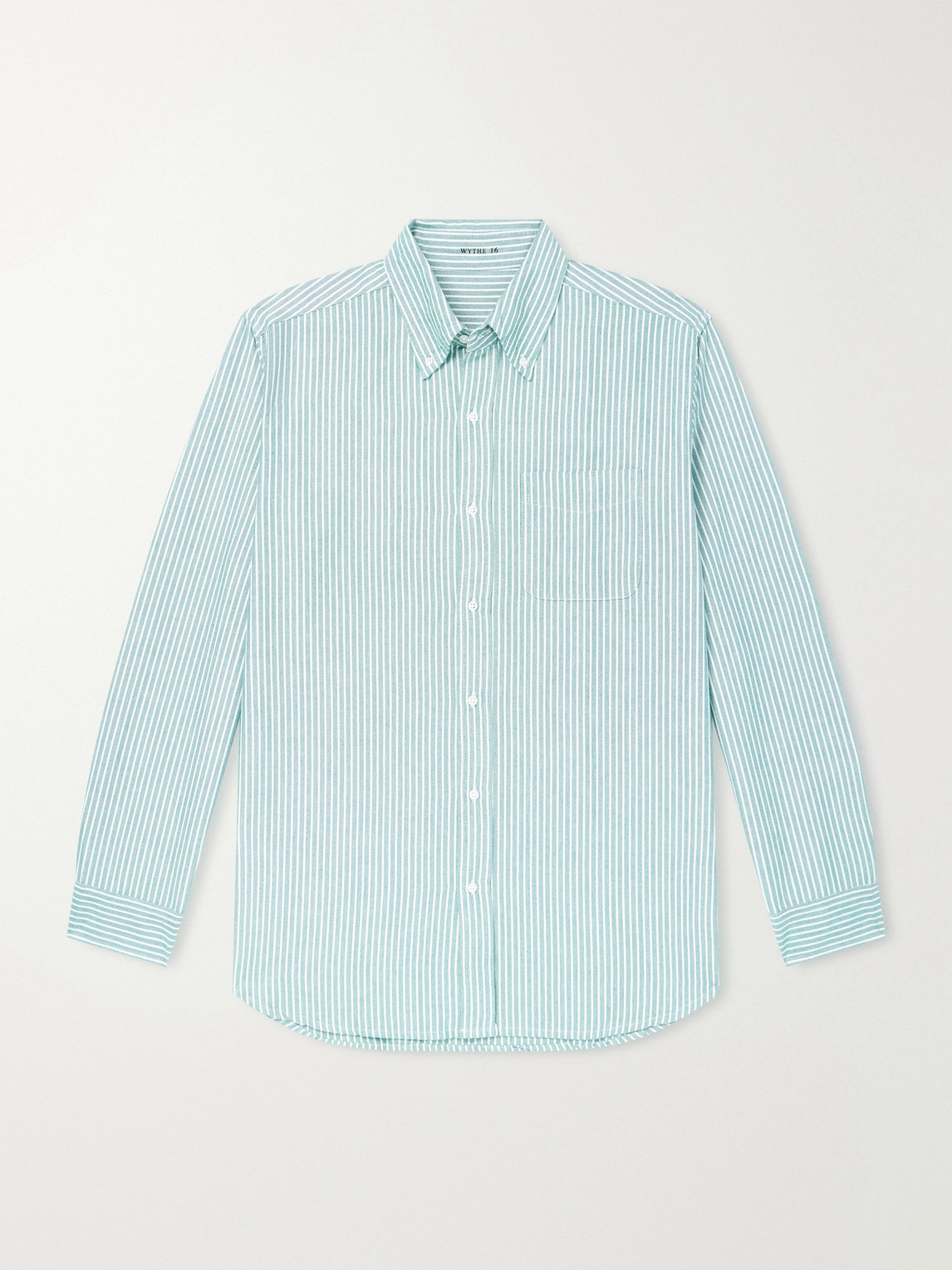 Button-Down Collar Striped Cotton Oxford Shirt