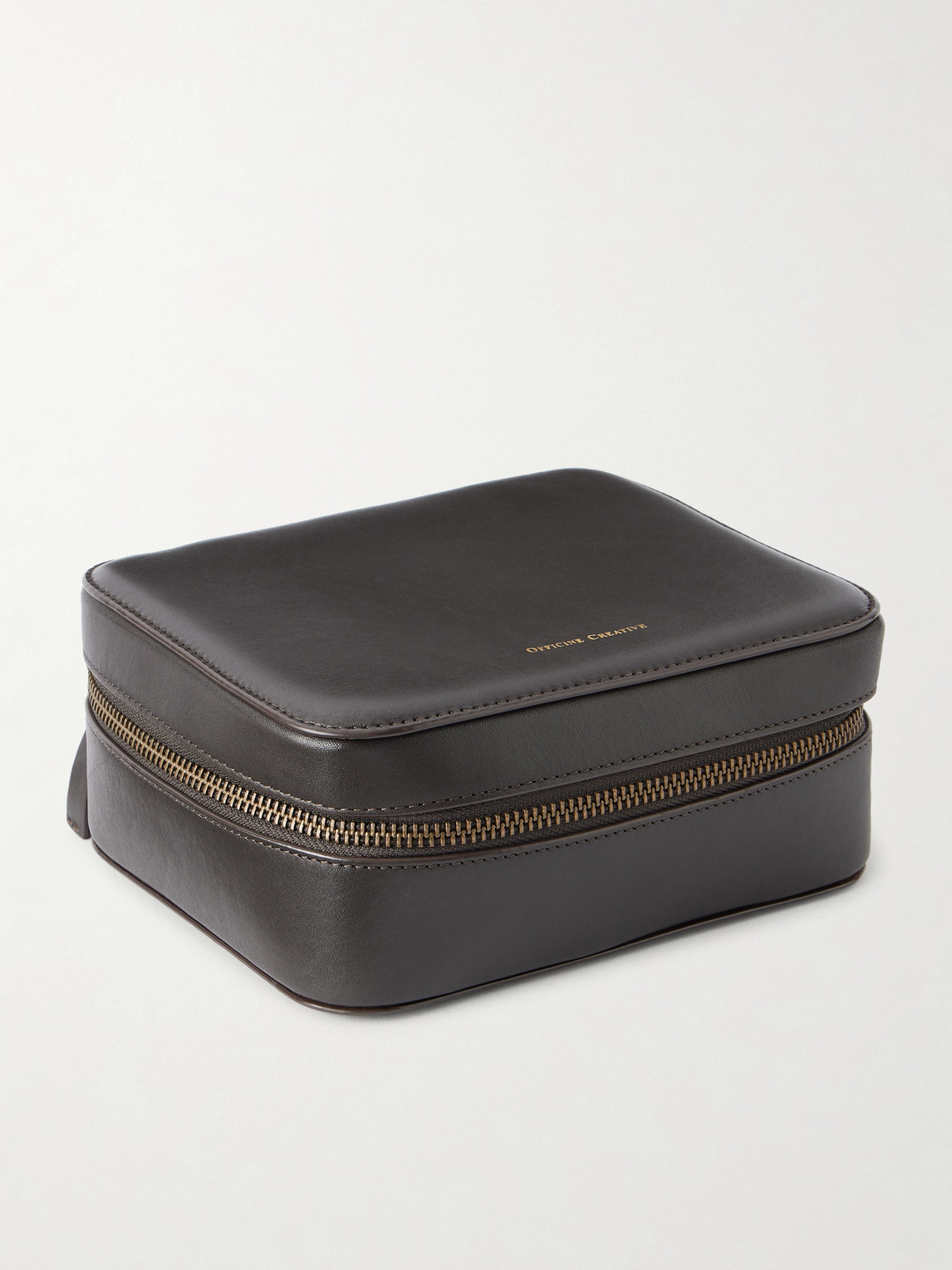 Officine Creative Shoe Care Set With Leather Case In Brown