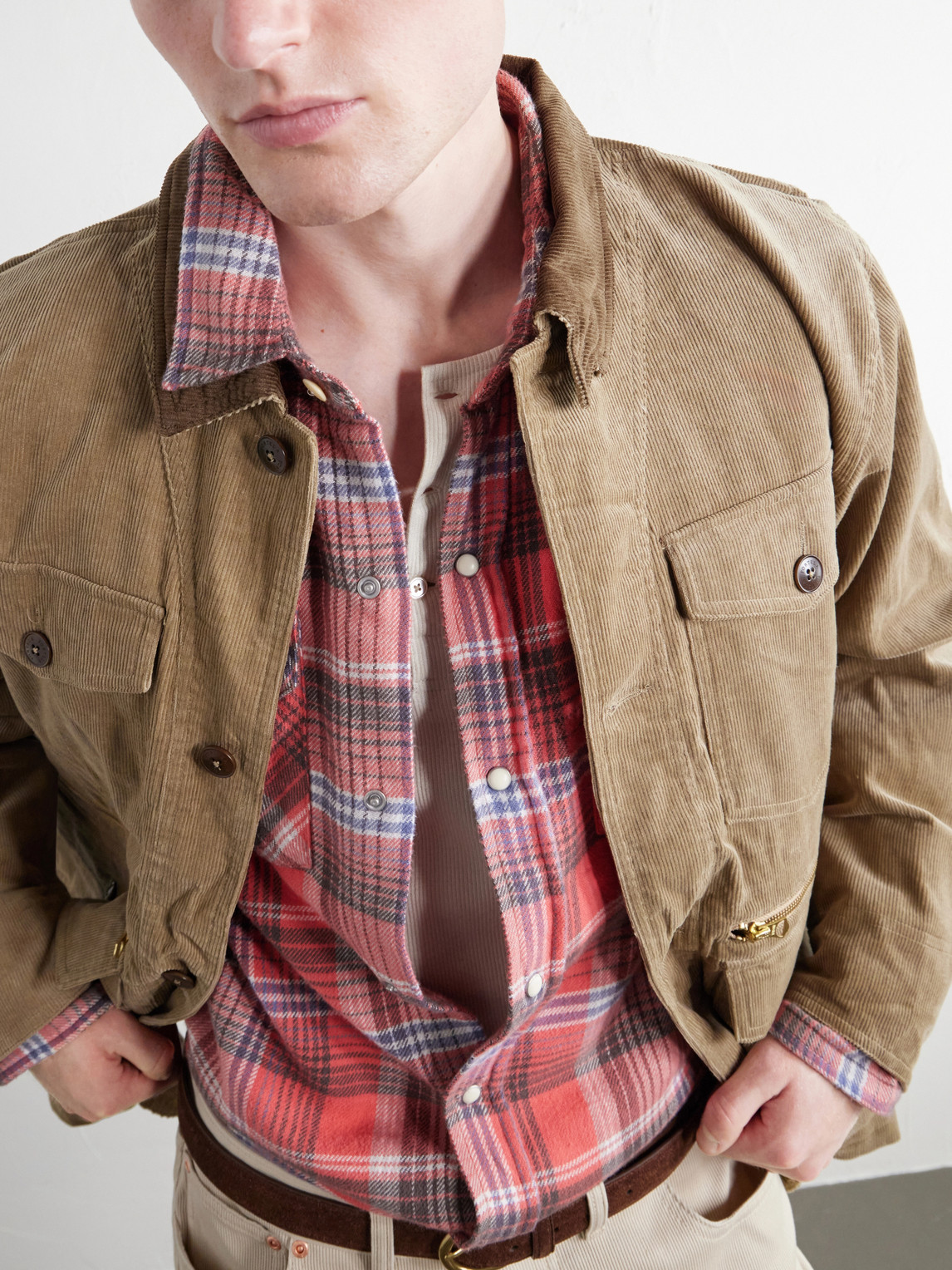Checked Cotton-Flannel Western Shirt