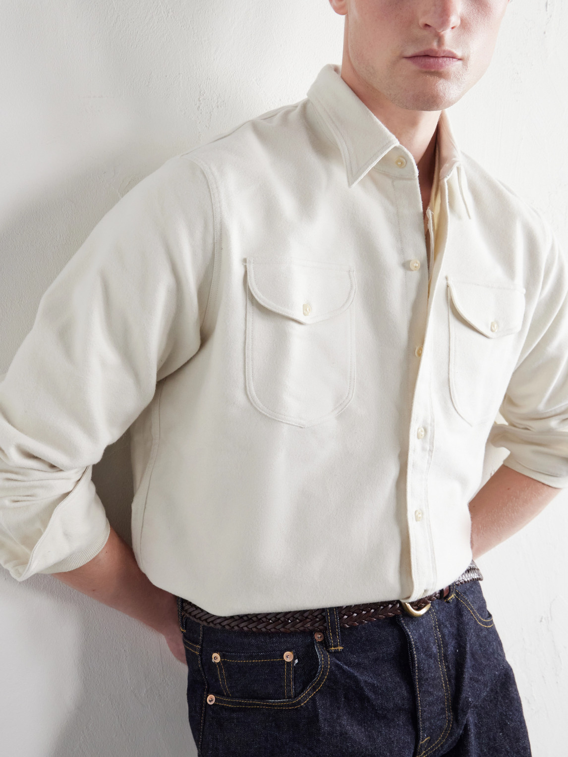 Officer'S Organic Cotton-Moleskin Shirt