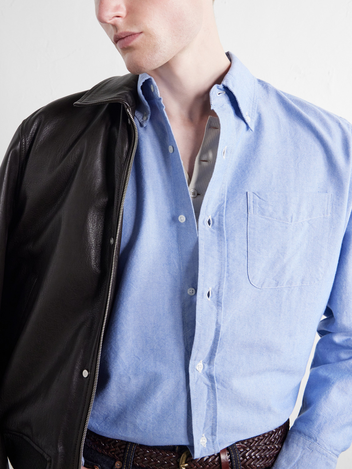 Button-Down Collar Cotton Oxford Shirt