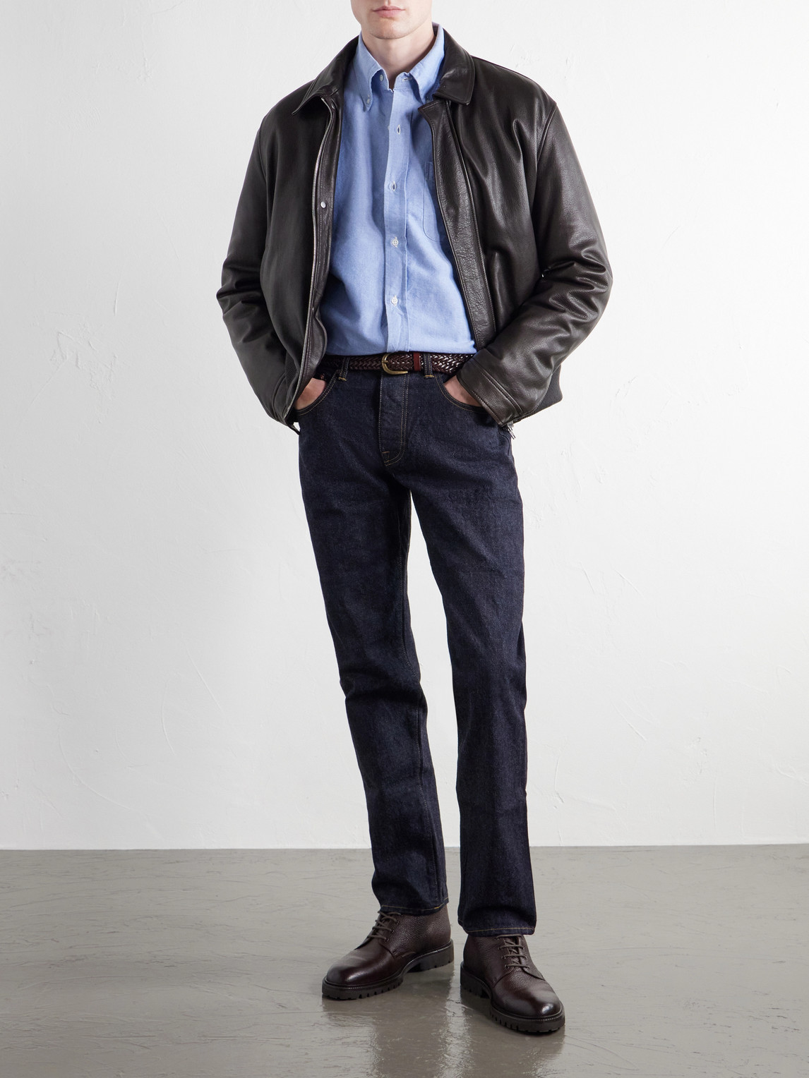 Button-Down Collar Cotton Oxford Shirt