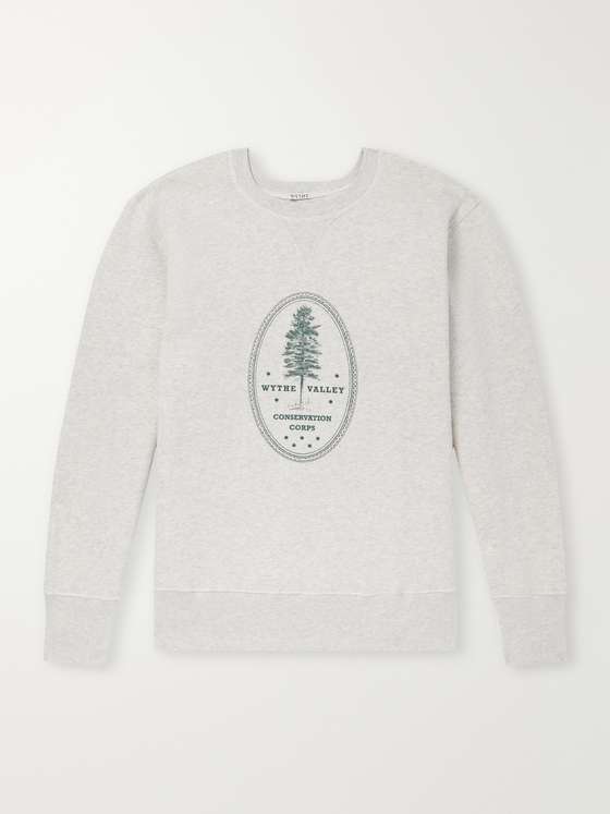Wythe Conservation Corps Printed Organic Cotton-Fleece Sweatshirt
