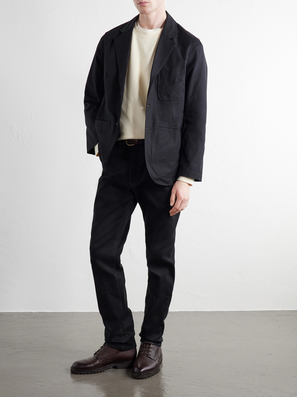 Waffle-Knit Cotton T-Shirt
