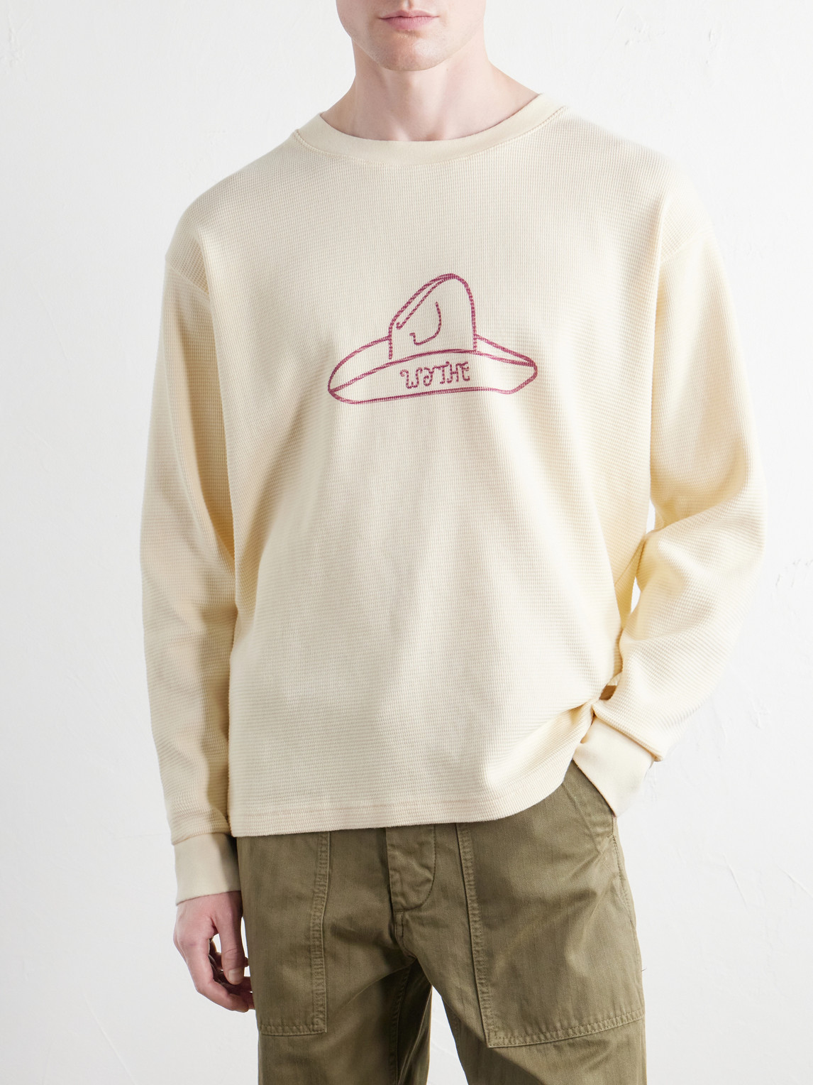 Waffle-Knit Cotton T-Shirt
