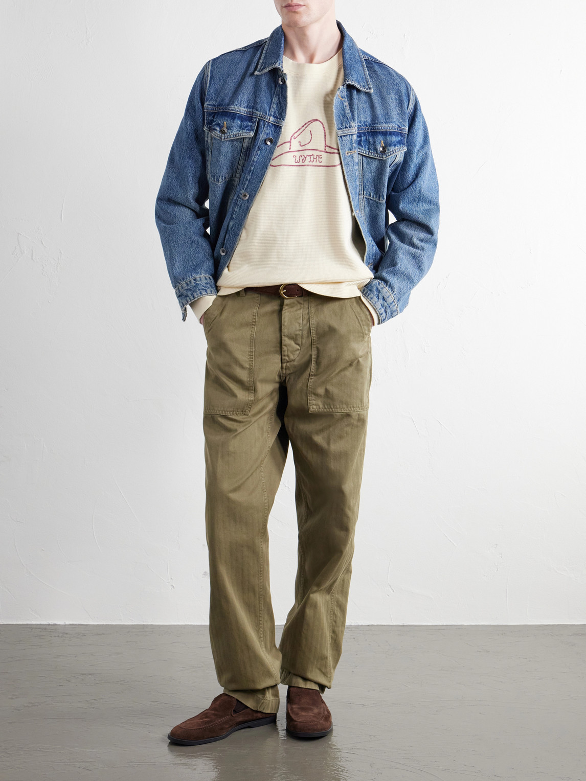 Waffle-Knit Cotton T-Shirt