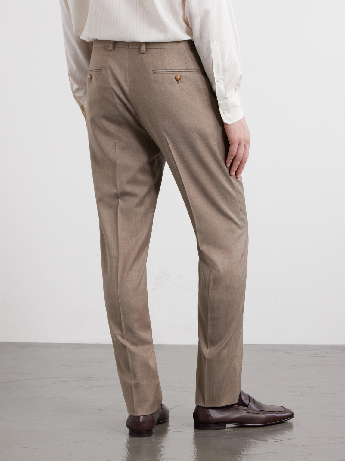 Straight-Leg Wool Suit Trousers
