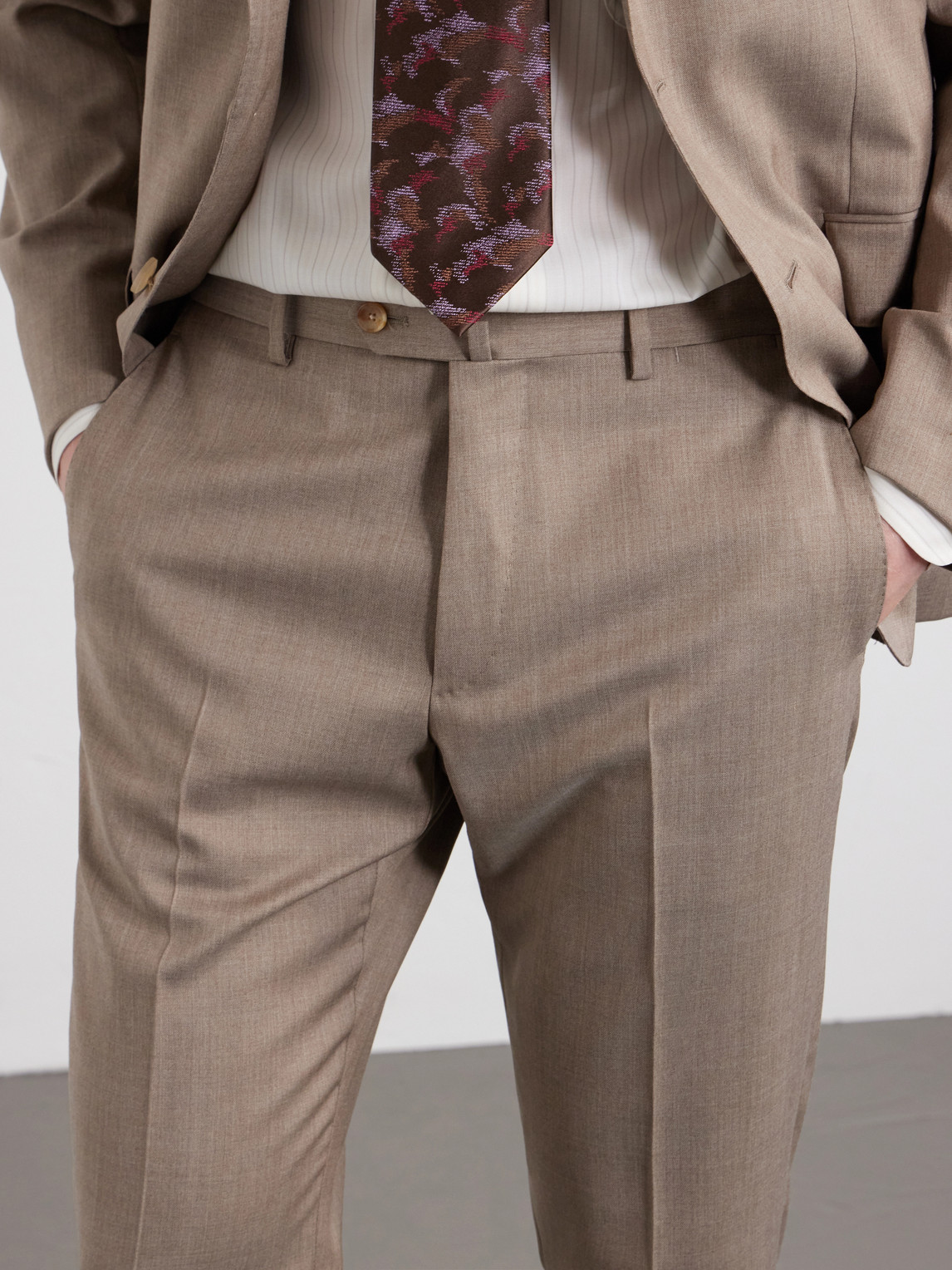 Straight-Leg Wool Suit Trousers